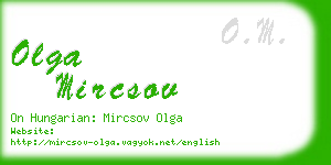 olga mircsov business card